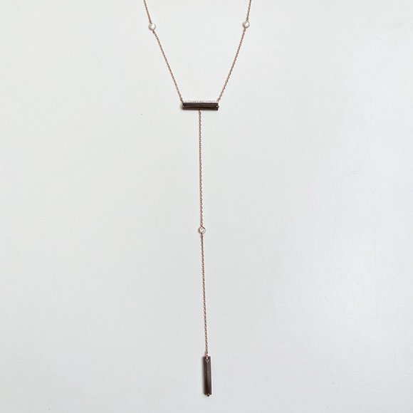 Henri Bendel Rose Gold Labradorite Y-Necklace - Picture 1 of 10